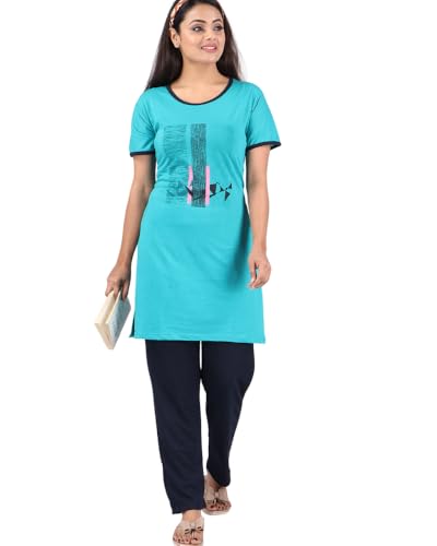 Image of URBAN TREES Women's Cotton Printed Night Suit Set of Top & Pajama Set || Night Suit Set
