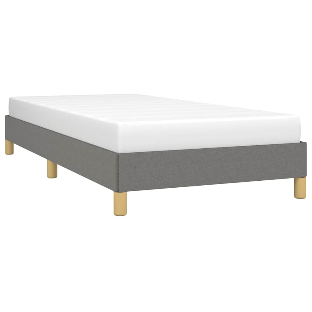 vidaXL Structure de lit simple en tissu tapissé pour chambre à coucher, meuble de maison, salle de repos en tissu gris foncé 80 x 200 cm