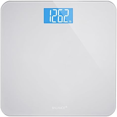 Greater Goods Digital Weight Bathroom Scale, Shine-Through Display, Accurate Glass Scale, Non-Slip & Scratch Resistant, Body Weight (Silver)