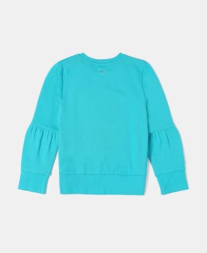 Image of Jockey AG13 Girl's Super Combed Cotton French Terry Graphic Printed Sweatshirt with Ribbed Cuff