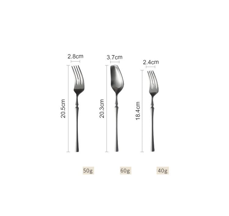 ONUIFIKE Silverware Set, 4/16/24/32/40/48 Pieces Small Waist Series Silver 304 Stainless Steel Knife, Fork and Spoon Set, Steak Knife, Tea Spoon, Hotel Tableware, Home Cutlery Flatware Set(16 Piece s