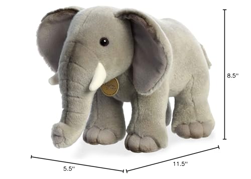 Aurora(r) Realistic Miyoni(r) African Elephant Stuffed Animal - Lifelike Detail - Cherished Companionship - Gray 12 Inches - Image 6