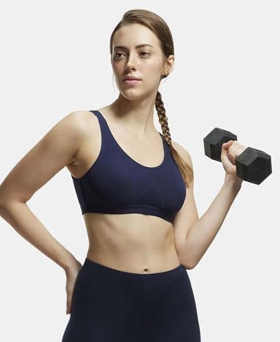 Image of Jockey 1376 Women Super Combed Cotton Elastane Active Bra | Wirefree | Non Padded | Full Coverage Slip-On with Wider Straps | Fabric