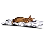Petace Fensterliege für Katzen Selbstwärmende katzenbett Fensterbank rutschfest, Selbstheizende katzendecke für Fenster 90x28cm, weich und waschbarer Bezug, grau