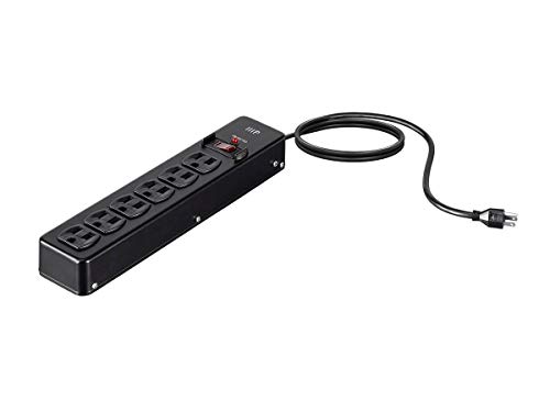 Monoprice Heavy Duty Metal Surge Protector - 6 Outlet Power Strip, 540 Joules, UL Certified, 6 Feet Cable, Black