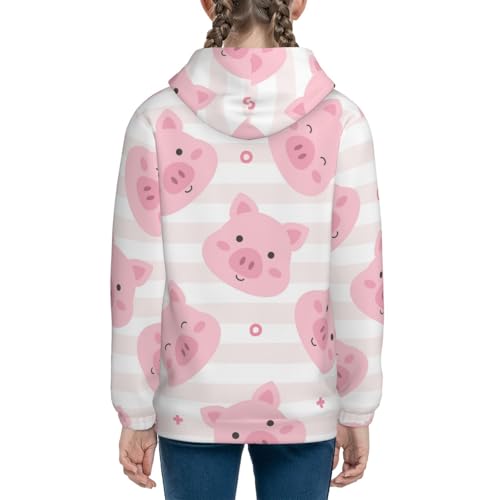 Cartoon Pig Kids Pullover Hoodies Boys Sweatshirts Girls Athletic Clothes with Pocket4