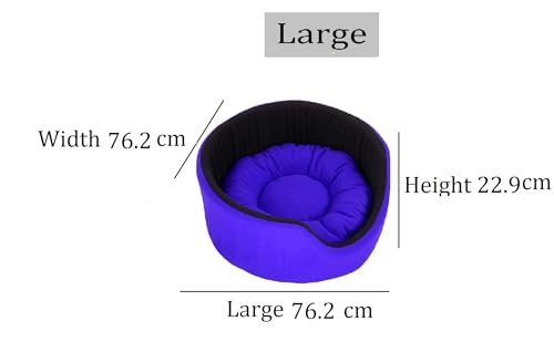 Image of Fluffy's Polyester Luxurious Both Side Soft Dog /Cat Bed (Royal Blue, Large)