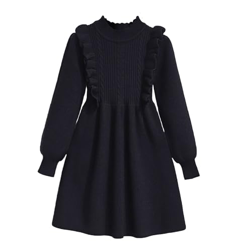 Image of Geeda Girl Winter Long Sweater Dress Woolen Knitted Dress