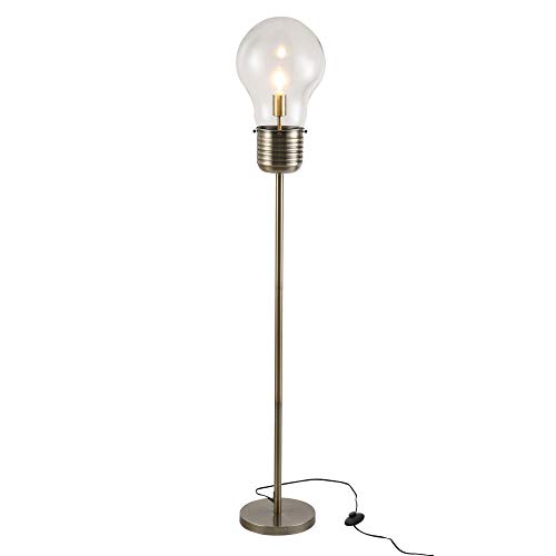 Preisvergleich Produktbild HOMCOM Stehlampe industrialer Stil Standleuchte Stehleuchte Sockel E27 für Schlafzimmer Esszimmer, Bronze, Stahl, Glas, 27x27x158 cm
