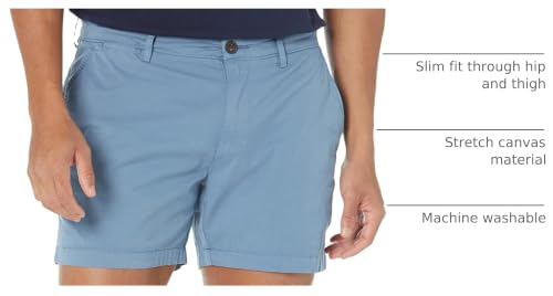 Image of Amazon Essentials Men's Slim-Fit 5 inch Flat-Front Comfort Stretch Khaki Chino Shorts with Elastic Waistband