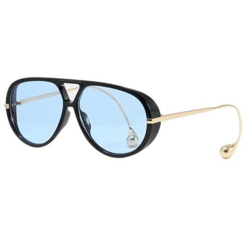 LASPOR Oversized Aviator Sunglasses for Women Vintage With Adjustable Earring Large Big Frame Ladies Shades