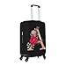 Wansin Floral Letter A Travel Luggage Cover Spandex Suitcase Protector Elastic Washable Stretch Suitcase Cover,Size S(Fit 18-21inch Suitcase)