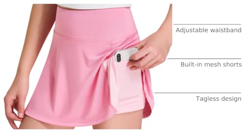 Image of FitsT4 Sports Girl's Golf Skirt Adjustable Waist Active Tennis Skort UPF50+