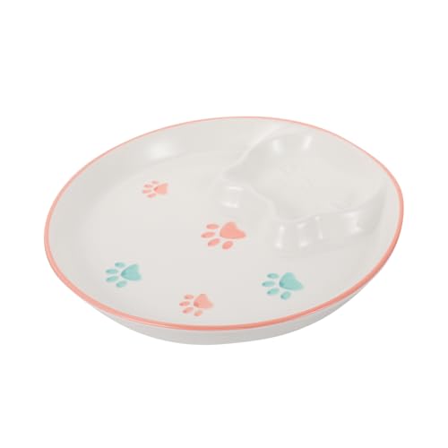 Toyvian 猫爪デザインのセラミック餃子皿 多機能仕切りプレート 食品提供用皿 滑らかで洗いやすい 食卓用取り皿 ホワイト