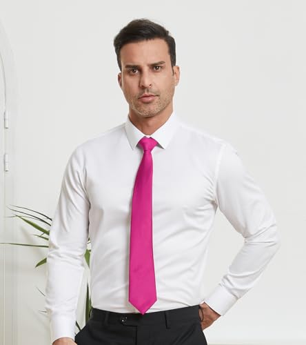 Image of DecTwig Men's Ties Solid Color Formal Neckties 3.15 inch (8CM) Black Ties For Men