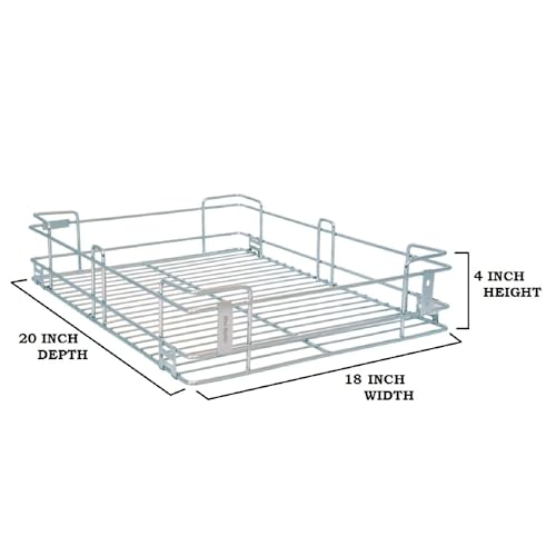 Image of BLOO BASKET 202 modular kitchen accessories cabinet, 6-Piece Utensil Organizer, Stainless Steel, Silver (18 Inch Width * 20 Inch Depth, WITH CHANNEL)