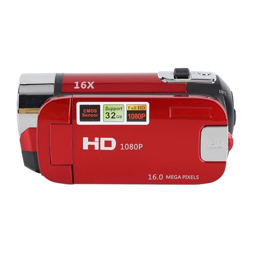 Image of Yoidesu Camcorder, 1080P 16MP DV USB Built In Camera Vlogging Camera Recorder, 2.7in TFT 270 Degree Rotating 16X Digital Zoom Youtube Camera for Teens Students Boys Girls (Red),16 Megapixels