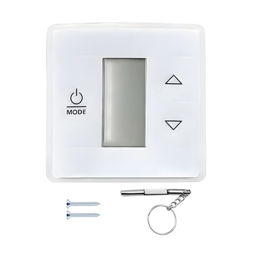 Image of 3316250.712 RV Single Zone Wall Thermostat, Manual Regulator RV Analog Thermostat Replacement with Backlight LCD Display, Micro Precise Temperature Control for Camper Conditioners (White)
