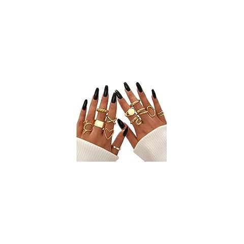 FAXHION Gold Stackable Rings Set Cover