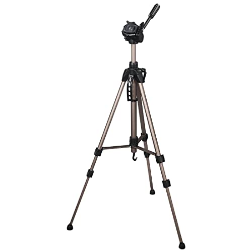 Hama Camera Tripod Star 61 (light tripod with 3-way head, photo tripod with 60-153cm height, tripod incl. carrying case, camera tripod suitable for SLR and system cameras), Champagne