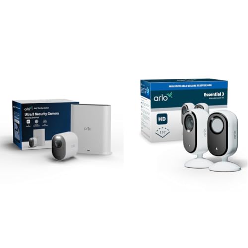 Arlo Ultra 3 4K Kamera + SmartHub + 2X Indoor 3 HD Überwachungskameras