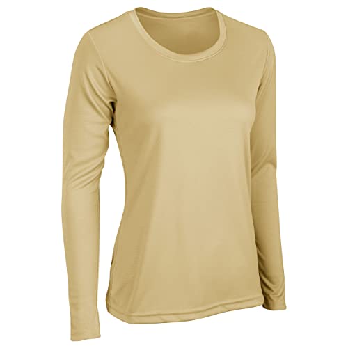 Champro Women's Standard Vision Long Sleeve Basketball Shooter Shirt, Vegas Gold, Large