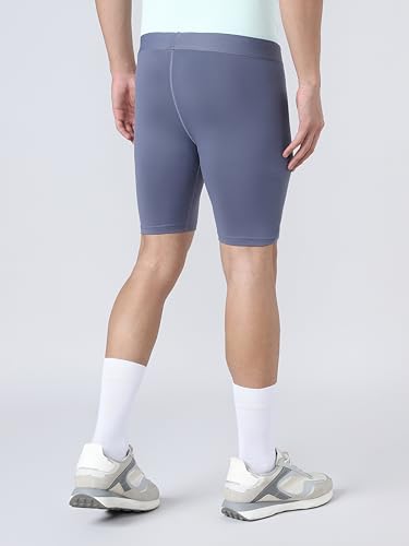 Image of TECHNOSPORT Men Solid Slim Fit Sports Compression Tights with ElastoLITE