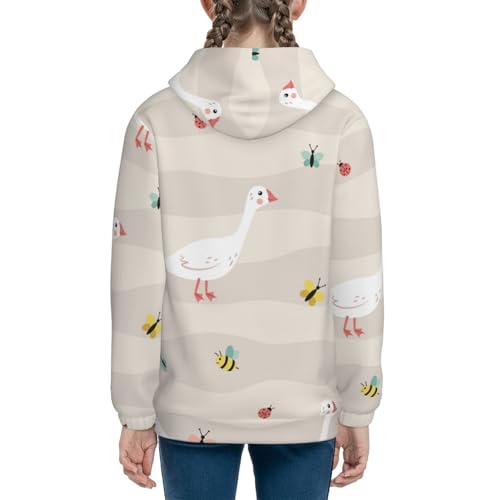 Funny Goose1 Kids Pullover Hoodies Boys Sweatshirts Girls Athletic Clothes with Pocket4