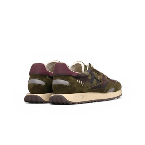 Moaconcept Uomo Sneaker Hype 114 In Camoscio Verde Camouflage E Bordeaux Color Verde Size 41 - 3