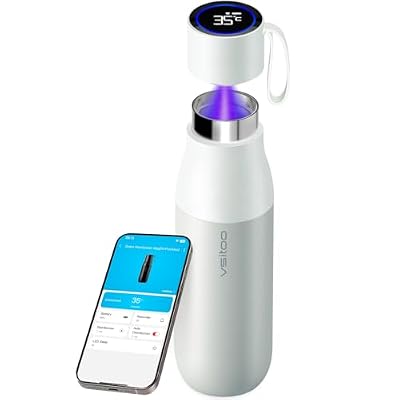 vsitoo Self-Cleaning Smart Water Bottle, Vacuum Stainless Steel Insulated Water Bottle with Handle Double-wall, Keep Drink Hot or Cold, Leak Proof, 15 oz(Suitable for Students)