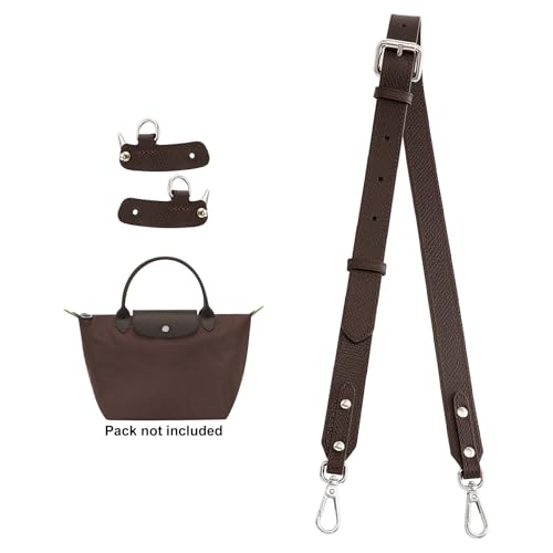 Image of Bag Leather Strap Replacement Crossbody Adjustable Shoulder Straps for Small Medium Large Pouch, No Damage Conversion Kits Accessories moka(Small Medium Large -Mocha-Silver)