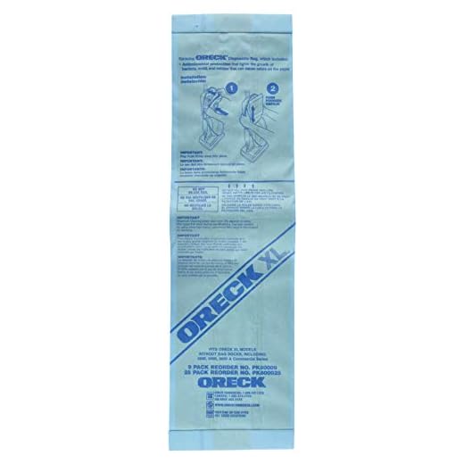 Oreck Commercial PK80009 Disposable Vacuum Bags XL Standard Filtration 9/Pack (FITS ORECK XL MODELS Without Bag DOCKS, INCLUDING 2000, 8000, 9000, and Commercial Series)