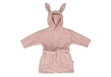 Jollein Bademantel Kinder 1-2 Jahre - Terry, Wild Rose - 100% Baumwolle - Frottee - OEKO-TEX-Zertifziert - Mit Kapuze Mit Ohren - Bademantel für Mädchen und Jungen