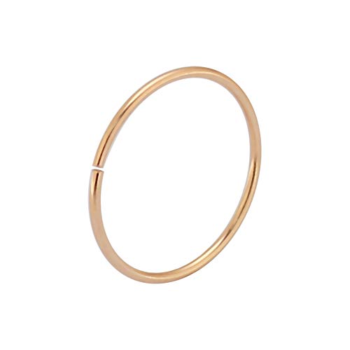 AtoZ Piercing 9 Karat Solid Rose Gold 22 Gauge (0.6MM) - 5/16 (8MM) Length Seamless Continuous Hoop Nose Ring