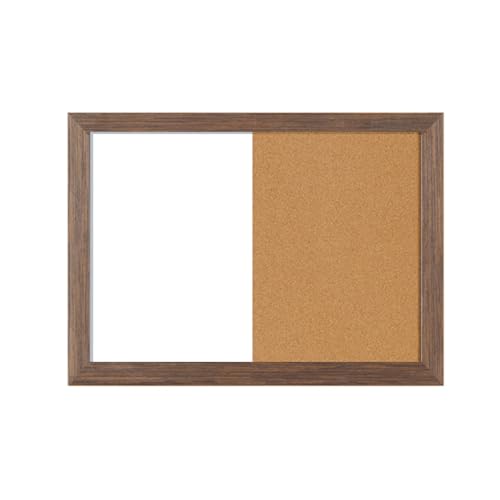 DLAZUM Petit Tableau Blanc Mural et Tableau combiné en liège - 11,8 x 15,7 Pouces, Tableau d'affichage à Message encadré magnétique pour Le Plan de Travail