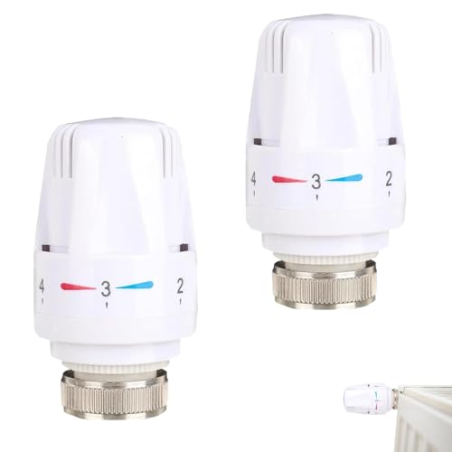 2 Pcs Automatic Constant Thermostatic Radiator Valves, Radiator Thermostat Valve Head, Radiators Automatical Temperature Control Heads for Home Office Heating Systems Home Plumbing ﻿