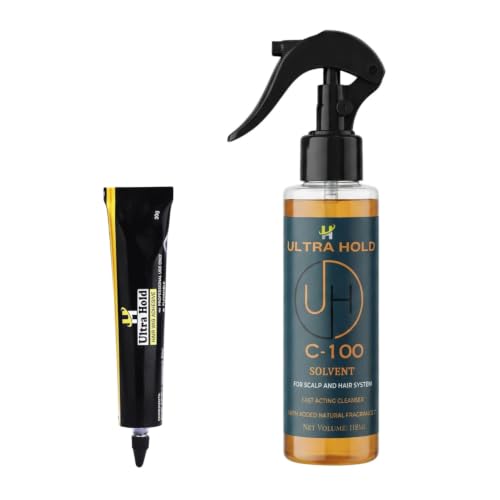 Image of UltraHold Hair Patch Adhesive Bundle | Waterproof Hair Patch Glue Tube (30g) & C100 Adhesive Remover Solvent (118ml) | Wig Glue & Remover for Hair Systems, Lace Wigs, Toupees & Hair Patches