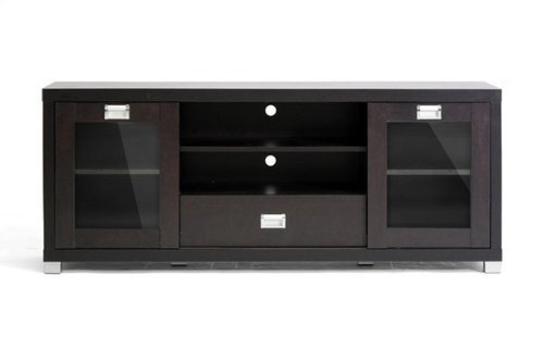 Baxton Studio Matlock Modern TV Stand with Glass Doors