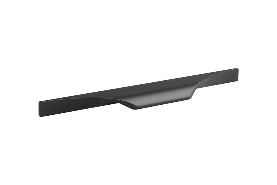 cyclingcolors 1x Tirador mueble perfil Tende aluminio 146 mm estilo moderno acabado negro mate para cajón armario puerta cocina dormitorio herrajes