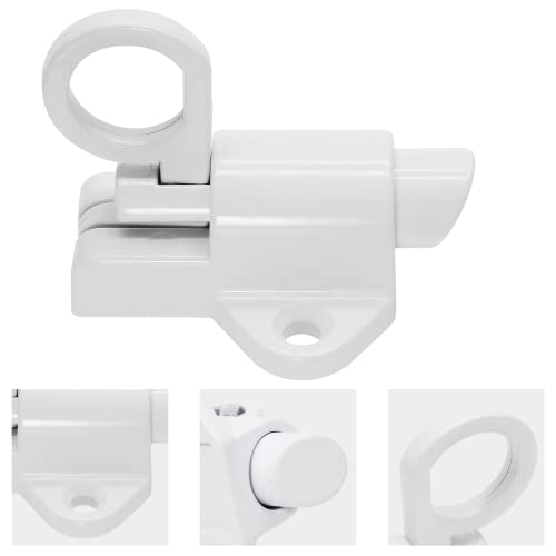 Biaungdo 2 Pack Spring Load Bolt Latch, Aluminum Alloy Self-Closing Latch Automatic Window Gate Lock, Security Gate Door Lock With Mounting Screws, White #TOP1