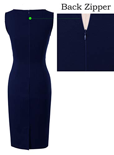 Image of VFSHOW Womens Front Zipper Work Business Office Bodycon Dress Elegant Professional Career Church Party Pencil Sheath Dress