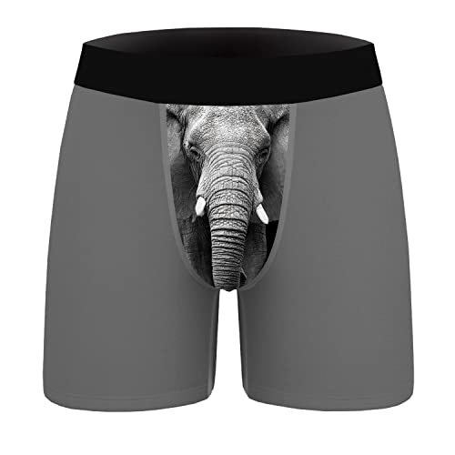 ANGEL CITIZ Confezione da 1 o 3 boxer da uomo, divertenti e divertenti, idea regalo natalizia, senza mosche, Elefante (confezione da 1), Medium