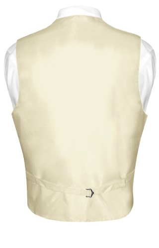 Men's Dress Vest & BOWTie EGG YOLK CREAM Vertical Striped Design Bow Tie Set2