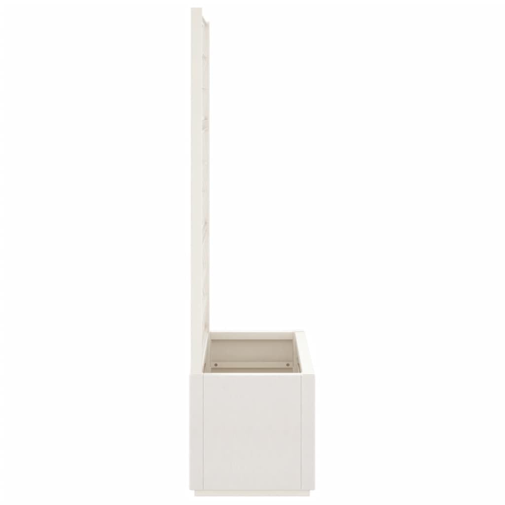 vidaXL Jardinière avec Treillis, Lit Surélevé, Bac à Fleurs, Pot de Plantes, Boîte à Fleurs Jardin Patio Terrasse Extérieur, Blanc PP