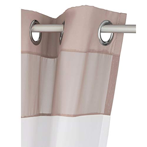 Cortinas transparentes para regular la luz natural pack de 2 visillos marrones con ojales 3