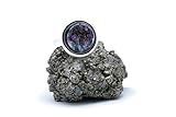 Anillo de Plata 925 con Moscovita (Piedra Natural) 12mm - Disponible Anillo Ajustable, Tamaño de XS a XXXL, para Hombre, para Mujer - Caja Regalo Gratis
