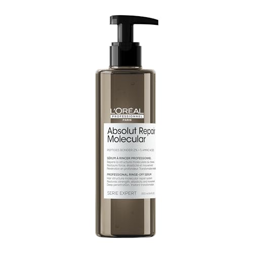 LOral Professionnel Paris Absolut Repair Molecular Rinse Off Hair Serum - Deep Conditioning Treatment For All Damaged Hair Types Repairs Damage & Restores Strength