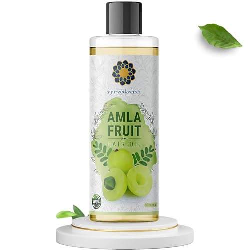 AYURVEDASHREE Amla Hair Oil 200ml with Brahmi, Bhringraj, Tulsi etc. 100% Natural Ingredients.