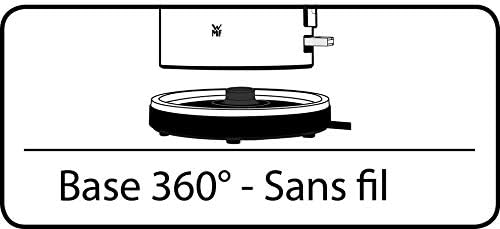Diagram showing the 360-degree cordless base of the kettle