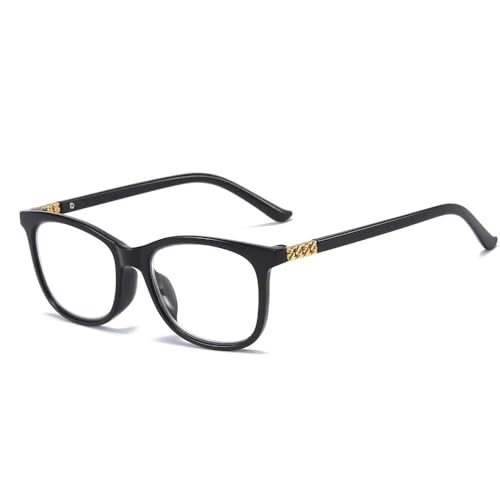 MMOWW Progressive Reading Glasses for Women Men Fashion Square Frame Multifocal Blue Light Blocking Lens, Black +2.5